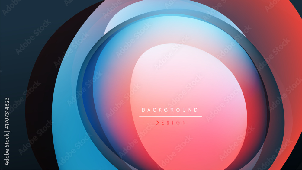 Poster abstract concentric circles, vibrant colors blend. gradient effect creates depth, modern design elem