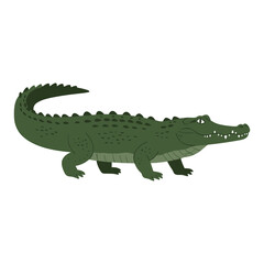 Obraz premium Illustration of a smiling cartoon crocodile on a – flat illustration