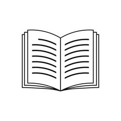 Book line icon open pages lines vector sign template