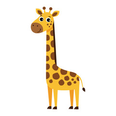 Cartoon giraffe with brown spots &ndash; flat illustration
