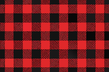 Classic Red and Black Buffalo Plaid Seamless Pattern”