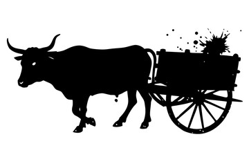 Traditional Ox Cart Silhouette”