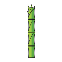 Obraz premium Green bamboo stalk vector illustration with simple design – flat illustration
