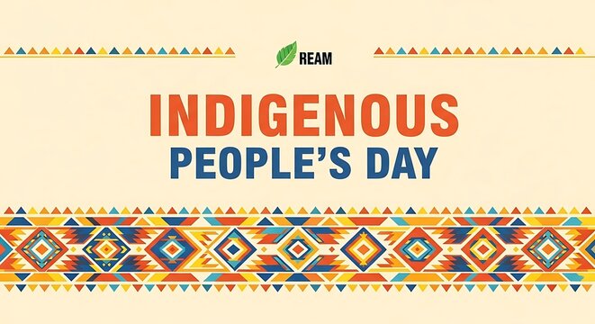 Indigenous peoples day celebration with traditional patterns and hean logo