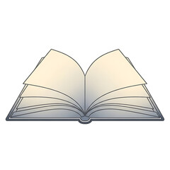 Illustration of an open book isolated on white background in vector format