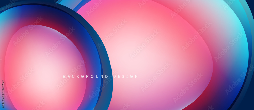 Aufkleber abstract flowing shapes, pinks, blues create modern background. gradient layers offer dynamic visual