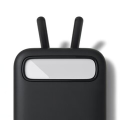 Obraz premium Minimalist black electronic device with antennas