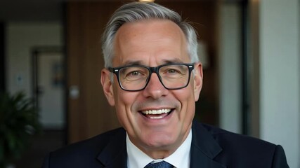 Confident businessman coach speaks directly to camera offering mentorship and guidance in a professional 4k video, building trust and authority