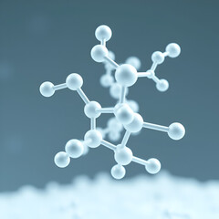 prednisone molecular structure 3d, glucocorticoid, structural chemical formula view from a microscope