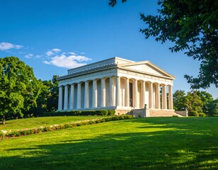 Fototapeta premium Ancient Greek-style building in park