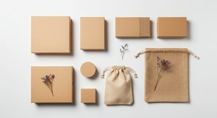 Rustic Packaging Collection with Natural Elements and Minimalist Design
