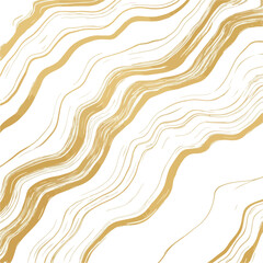 Abstract Gold Wavy Lines Illustration on White Background Digital Vector