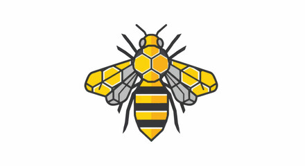 Detailed Bee Illustration A Vibrant Depiction of a Vital Pollinator.