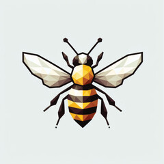 Geometric Low Poly Bee Illustration Modern Abstract Design.