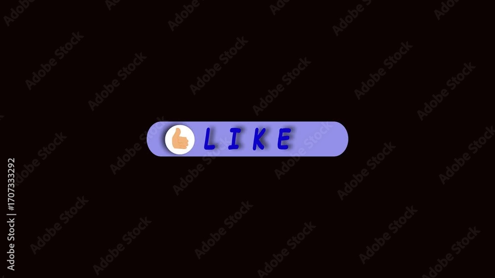 Poster thumbs up animation lower thirds social media broadcast graphics purple background seamless loop. an