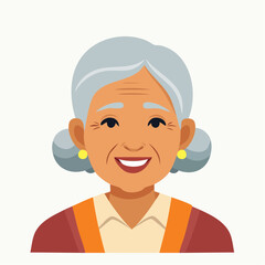 Fototapeta premium Minimalist Flat Portrait of Senior with Gentle Smile
