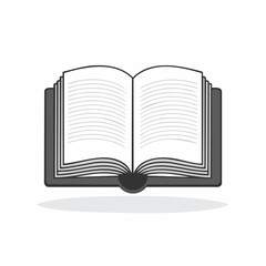 Simple Flat Design Open Book Vector in Clean Modern Style