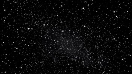 Black night sky, vast stars and nebulae