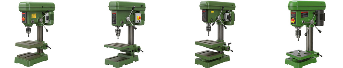 Green Industrial Bench Drill Press Machine Isolated Transparent Background