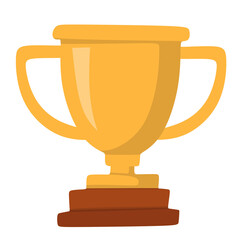 Golden Award Trophy with Handle Icon Illustration