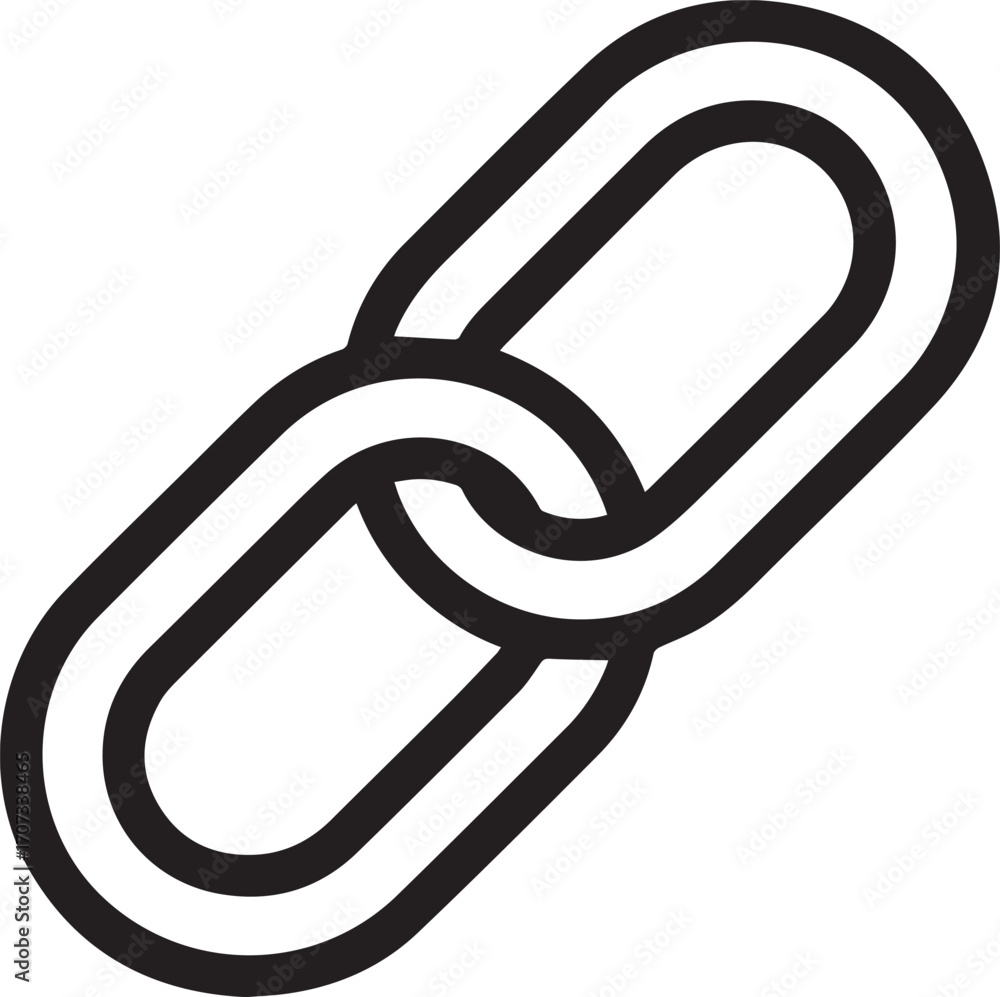 Poster chain link outline icon – minimal connection hyperlink vector