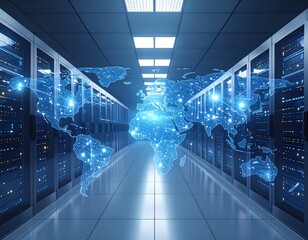 Global network in a server room