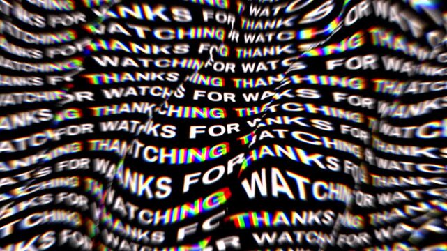 Text Background THANKS FOR WATCHING Seamless Loop