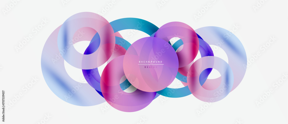 Poster abstract colorful circles overlap, creating vibrant visual effect. modern design, smooth gradients, 