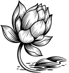 Graceful Lotus SVG Printable