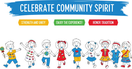 Community Spirit Children Celebrating Unity Diversity and Tradition