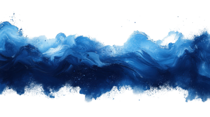 Blue ink brush stroke, hand-drawn watercolor splash paint abstract background vector illustration on a white background. Vector illustration