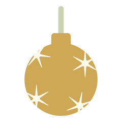 Gold Christmas Ornament Ball Illustration with Star Pattern