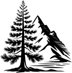 Mountain Pine Vector SVG Printable