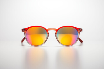 Trendy single sunglasses on a minimalist white background.