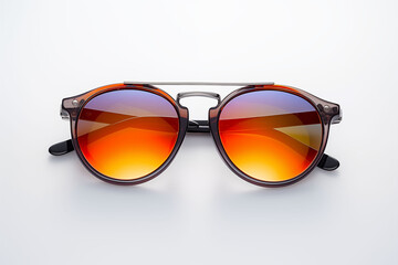 Trendy single sunglasses on a minimalist white background.