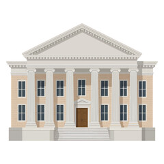 Fototapeta premium Classical Courthouse Building with Columns and Pediment Facade.