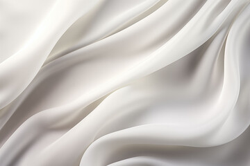 White satin fabric with delicate folds and soft diffused light. Background.