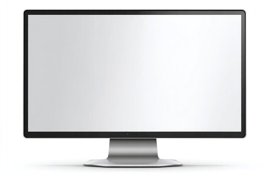 Vibrant Color Visual of Sleek Desktop Monitor Blank Screen on Transparent Background