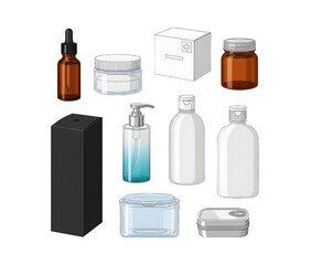 Vector graphic set against a white backdrop. Suitable for medical, cosmetic, and various other uses. Perfect for your design needs.