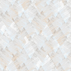 Seamless grunge white, grey, beige geometric rhombic pattern.