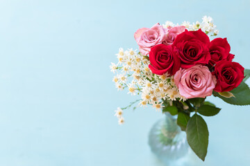 美しい薔薇の花束	