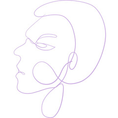 Hand-Drawn Line Art Face Illustrations Abstract