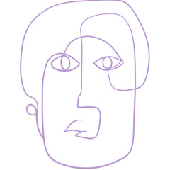 Hand-Drawn Line Art Face Illustrations Abstract