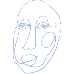 Hand-Drawn Line Art Face Illustrations Abstract
