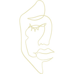 Hand-Drawn Line Art Face Illustrations Abstract