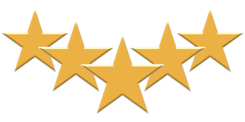 5 goldene Sterne - Beste Bewertung