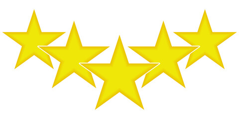 5 gelbe Sterne - Beste Bewertung