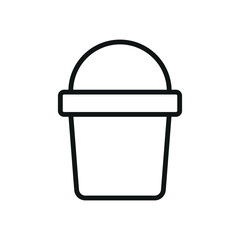Bucket icon in line style for household, storage, and daily design.