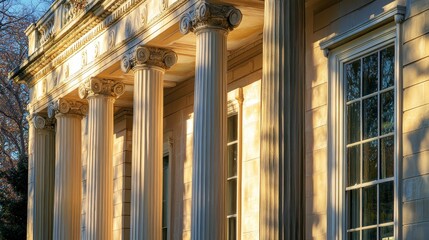 A row of white columns