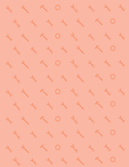Craft Tools Pattern Background,  
Seamless DIY Icon Texture,  
Peach Workshop Vector Design,  
Diagonal Hand Tool Wallpaper